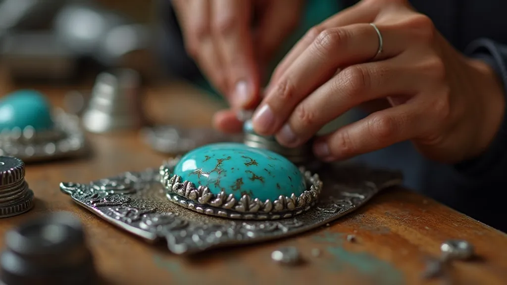 Artisan Setting Turquoise into Silver