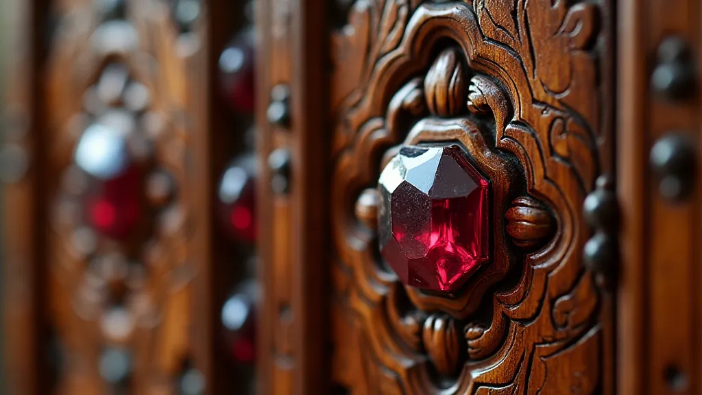 Vintage accordion panel with garnets