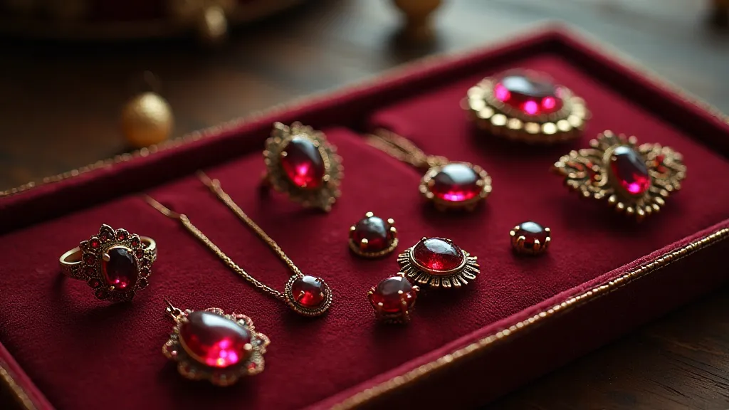 Collection of antique garnet jewelry