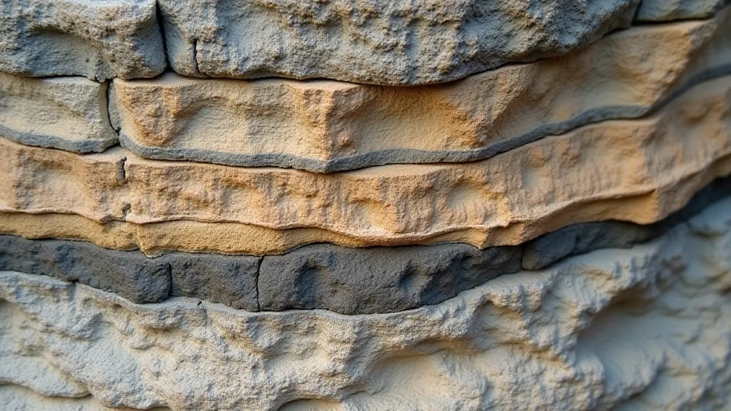 Cross-section of layered sedimentary rock