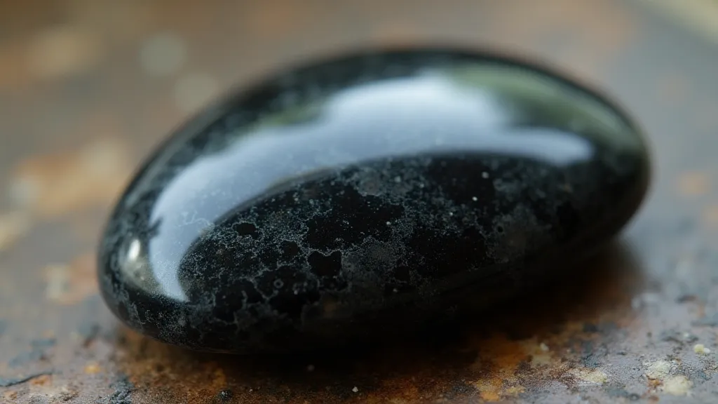 Polished obsidian cabochon