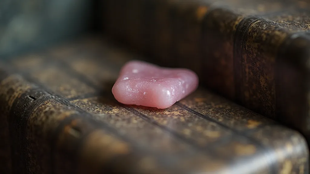 Rose quartz within an antique accordion